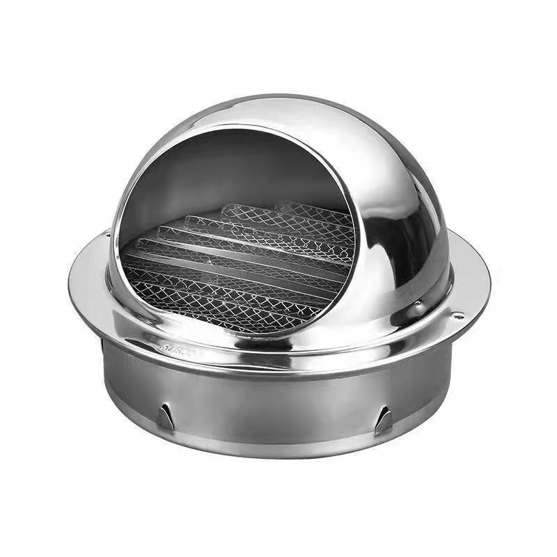 Kruhová ventilačná kapka pre vonkajšiu stenu, 304 nerezová oceľ, model YR-TFK, výfukový kryt, vodeodolný a dýchajúci