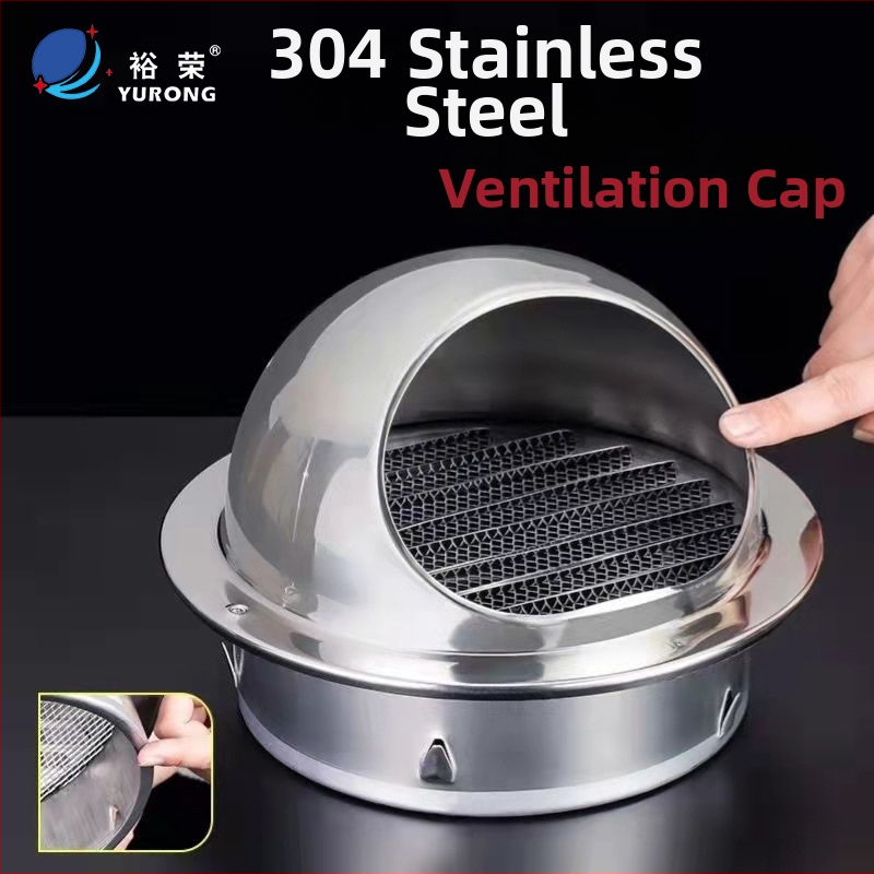 Kruhová ventilačná kapka pre vonkajšiu stenu, 304 nerezová oceľ, model YR-TFK, výfukový kryt, vodeodolný a dýchajúci