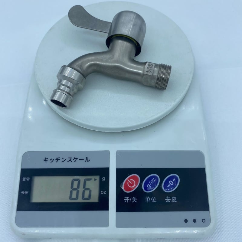 Robinet pentru mașina de spălat, oțel inoxidabil, montaj pe perete, diametrul șeii valvei 9,5 mm, model JLL-006