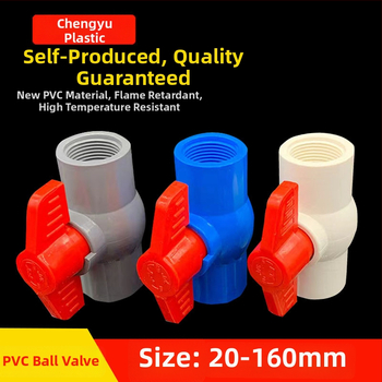 PVC kuglasta ventil, navojni spoj, plastične vodovodne cijevi, veličine 20,25,32,40,50,63,75,90,110