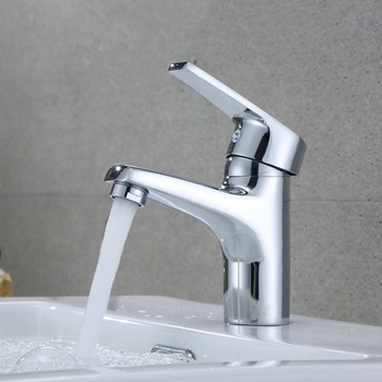 Slavina za umivaonik – bakrena, miješati tip, instalacija s jednim otvorom, keramički kartridžni ventil, elektroplatinirani završni sloj, model 16007