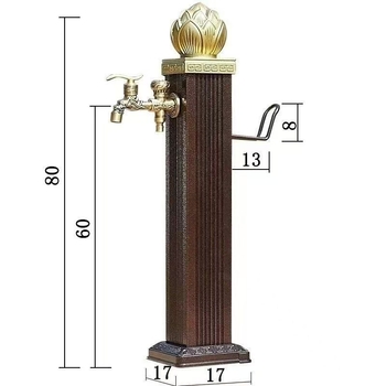 Vonkajší zvislý kohútik na horúcu vodu, jednorozmerná konštrukcia, keramický diskový ventil