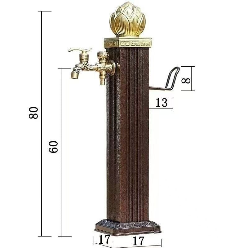 Vonkajší zvislý kohútik na horúcu vodu, jednorozmerná konštrukcia, keramický diskový ventil