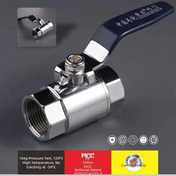 PPR čelični kuglasti ventil s dvostrukim unutarnjim navojem, dvostruki spojni kraje; veličine 1/2", 3/4", 1" i Ø20 Ø25 Ø32 mm; otporan na visoke temperature i tlak