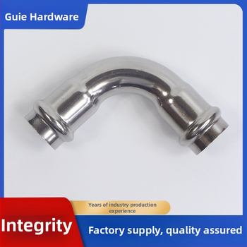 Nerezový kolenný spoj pre potrubie, kompresný typ, dvojité stlačenie, rovnaký priemer