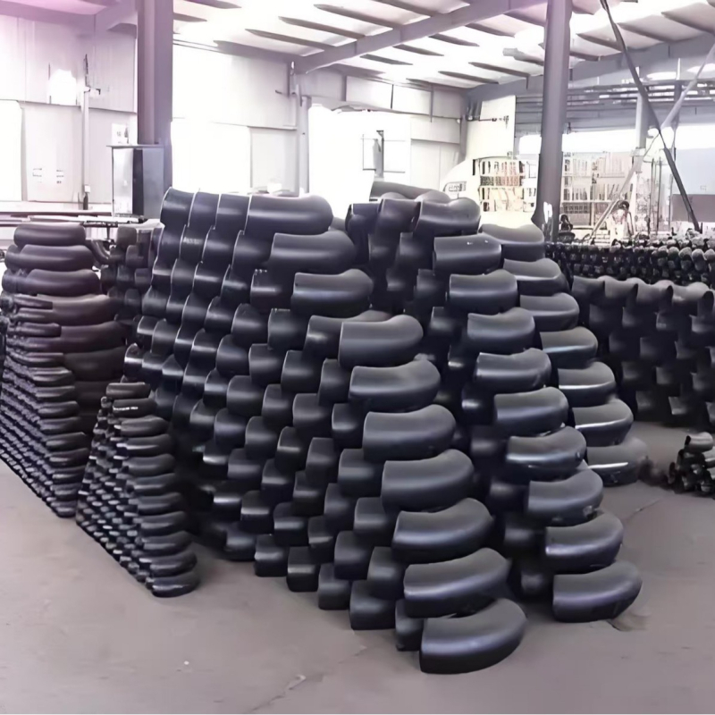 Oceľové koleno 90° z uhlíkovej ocele, zvárané pripojenie, DN15-DN4000, norma 12459