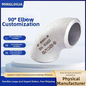 Nerezové koleno 90°, zvárané, kované, priemyselnej triedy, GB12459-2005