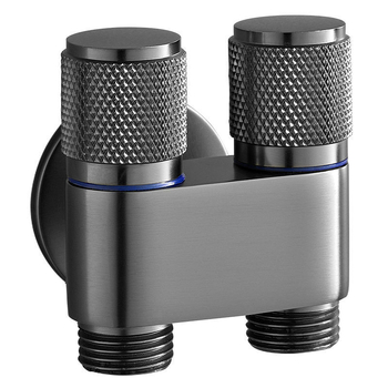 Кран за пералня с автоматичен спирателен клапан, двойна ръкохватка, инсталация в стената, MM-021