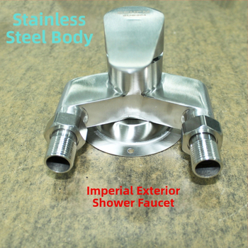 Nerezový sprchový miešací ventil s otvorenou montážou, keramická disková vložka, 0-100°C, 1.6 MPa, závitové pripojenie