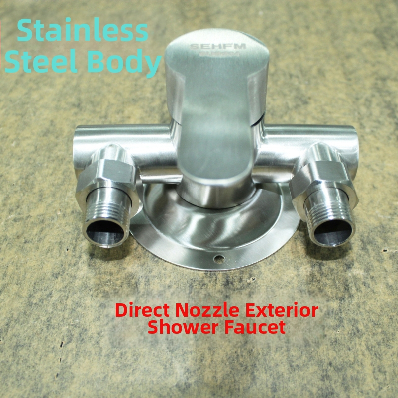 Nerezový sprchový miešací ventil s otvorenou montážou, keramická disková vložka, 0-100°C, 1.6 MPa, závitové pripojenie