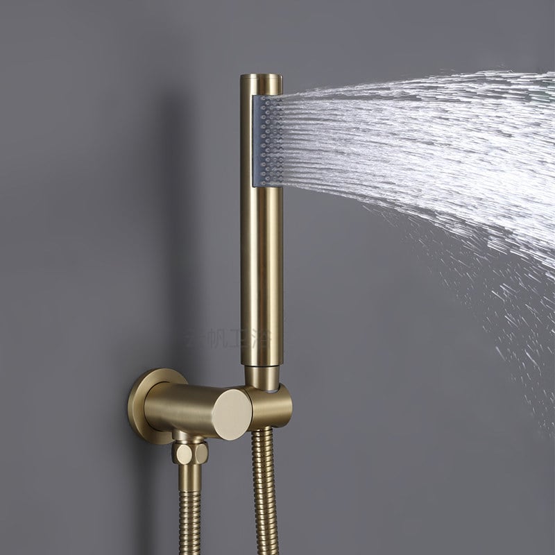 Χειροκίνητη κεφαλή ντους από χαλκό, κυλινδρικού σχήματος, λειτουργία βροχής, μοντέλο C-117, επιχρωμιωμένη επίστρωση