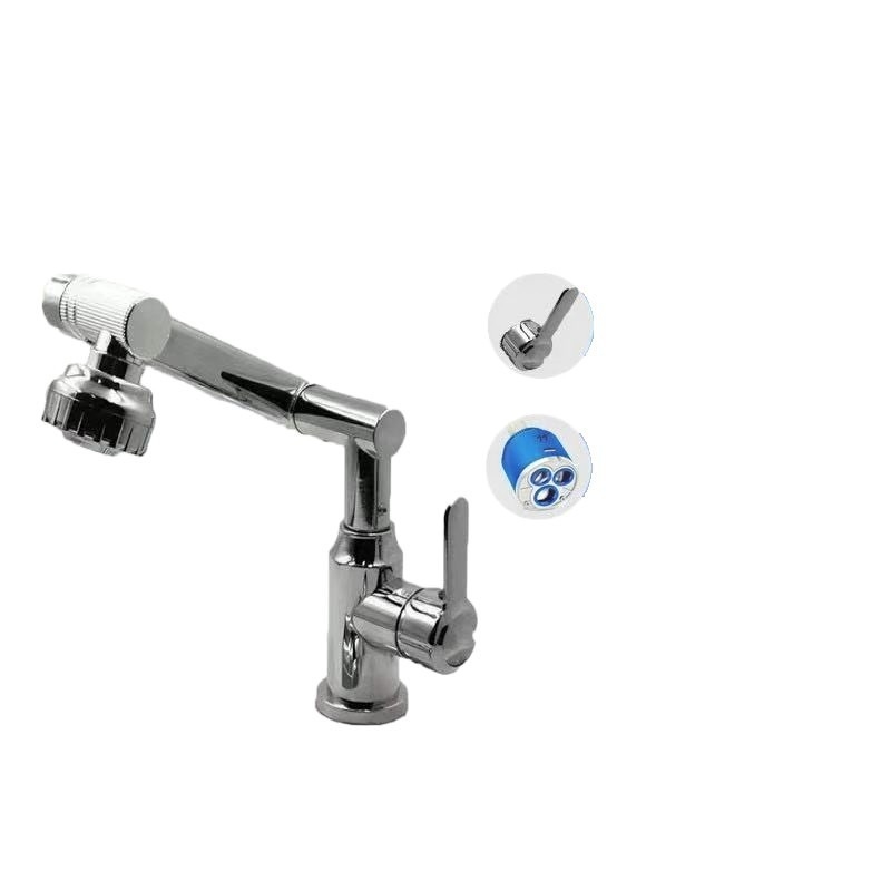 Lucky Cat slavina za umivaonik – miješalica, tijelo od nehrđajućeg čelika, keramički disk ventila, elektroplatinirani završetak, 1 MPa, 100°C, model Dh-21003-dd
