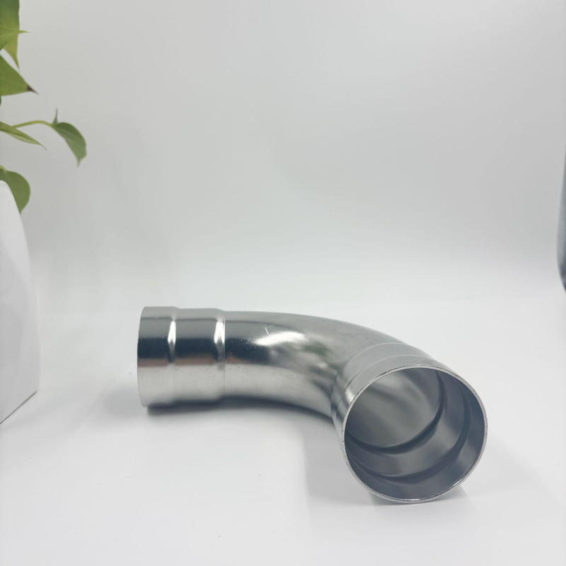 Nerezová oceľ 90° koleno s rovnakým priemerom, GB/T33926, hrúbka steny 0,8 mm, hrúbka potrubia 0,8–3,0 mm, hmotnosť 100 g