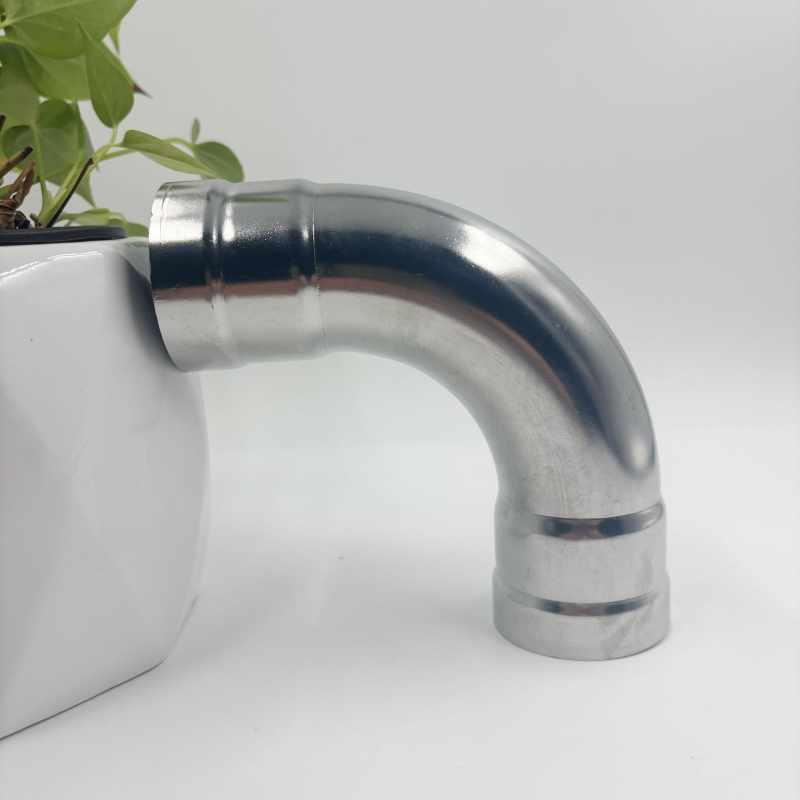 Nerezová oceľ 90° koleno s rovnakým priemerom, GB/T33926, hrúbka steny 0,8 mm, hrúbka potrubia 0,8–3,0 mm, hmotnosť 100 g