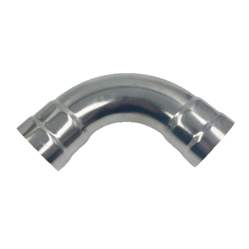 Nerezová oceľ 90° koleno s rovnakým priemerom, GB/T33926, hrúbka steny 0,8 mm, hrúbka potrubia 0,8–3,0 mm, hmotnosť 100 g