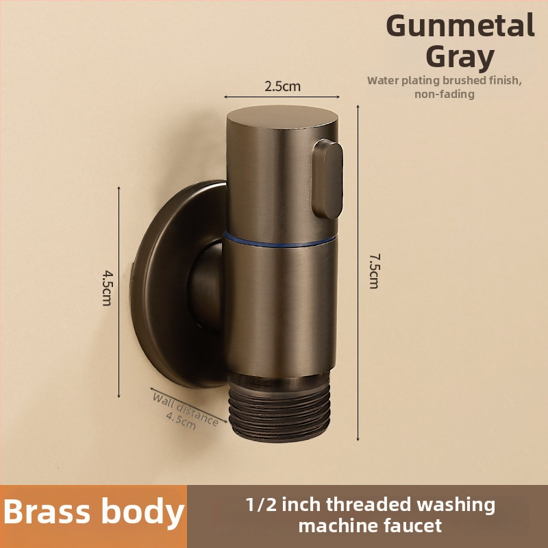 Mesingani kutni ventil za perilicu rublja, keramički disk ventila, 2 cm ulaz/izlaz, jedini hladni vodovod