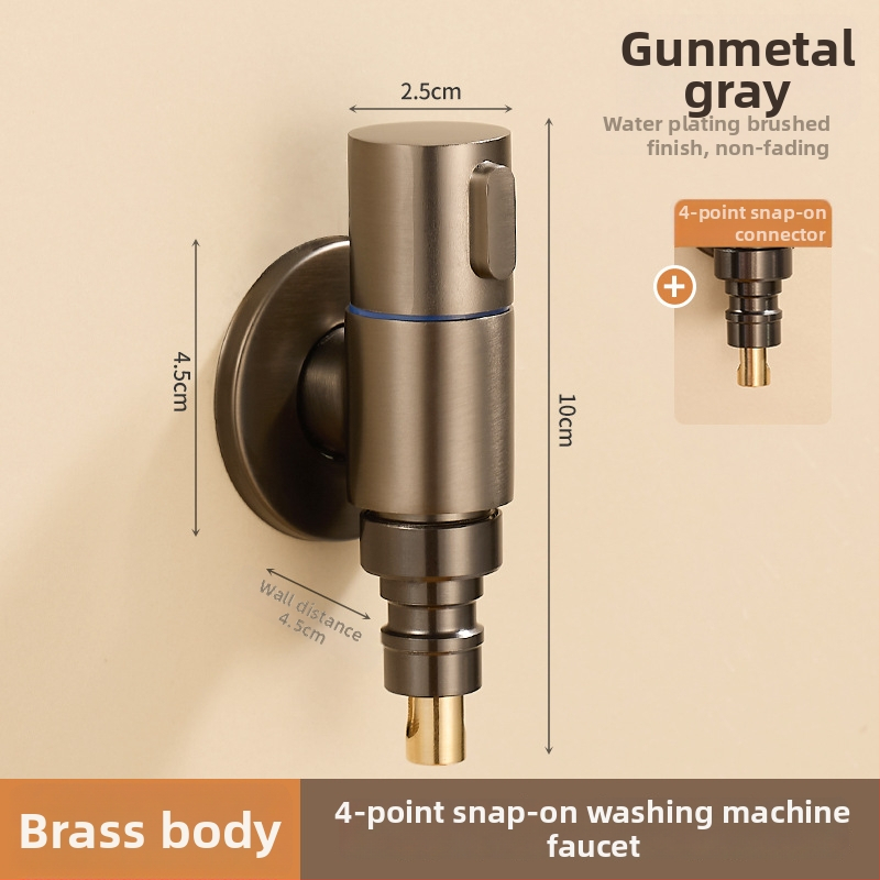 Mesingani kutni ventil za perilicu rublja, keramički disk ventila, 2 cm ulaz/izlaz, jedini hladni vodovod