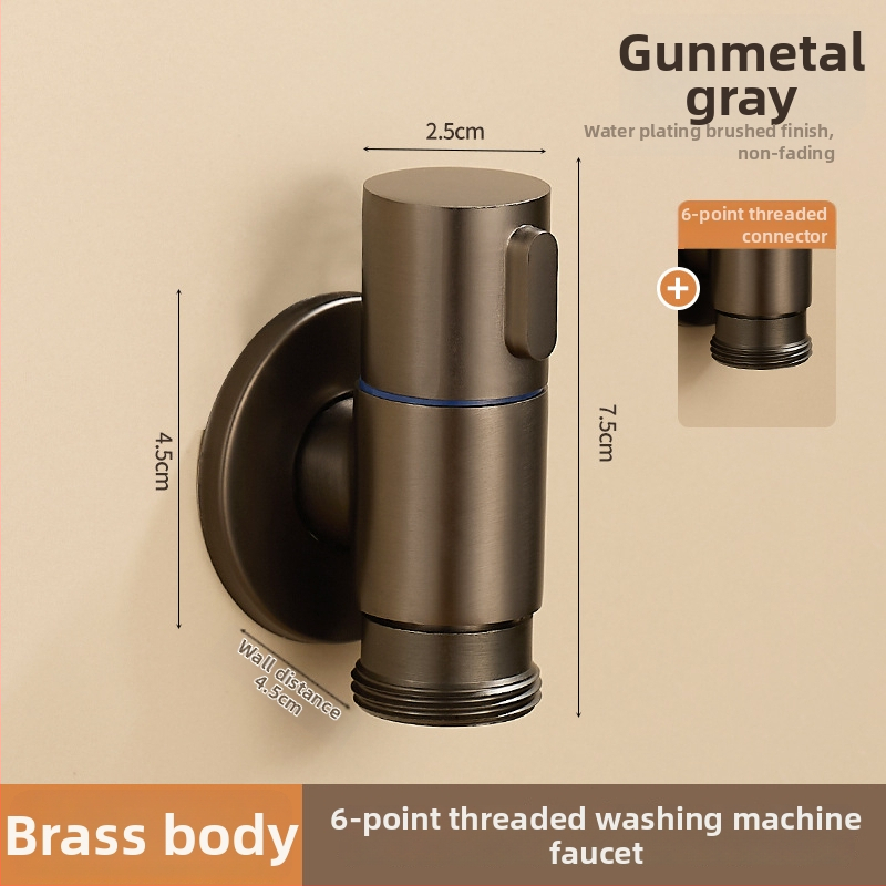 Mesingani kutni ventil za perilicu rublja, keramički disk ventila, 2 cm ulaz/izlaz, jedini hladni vodovod