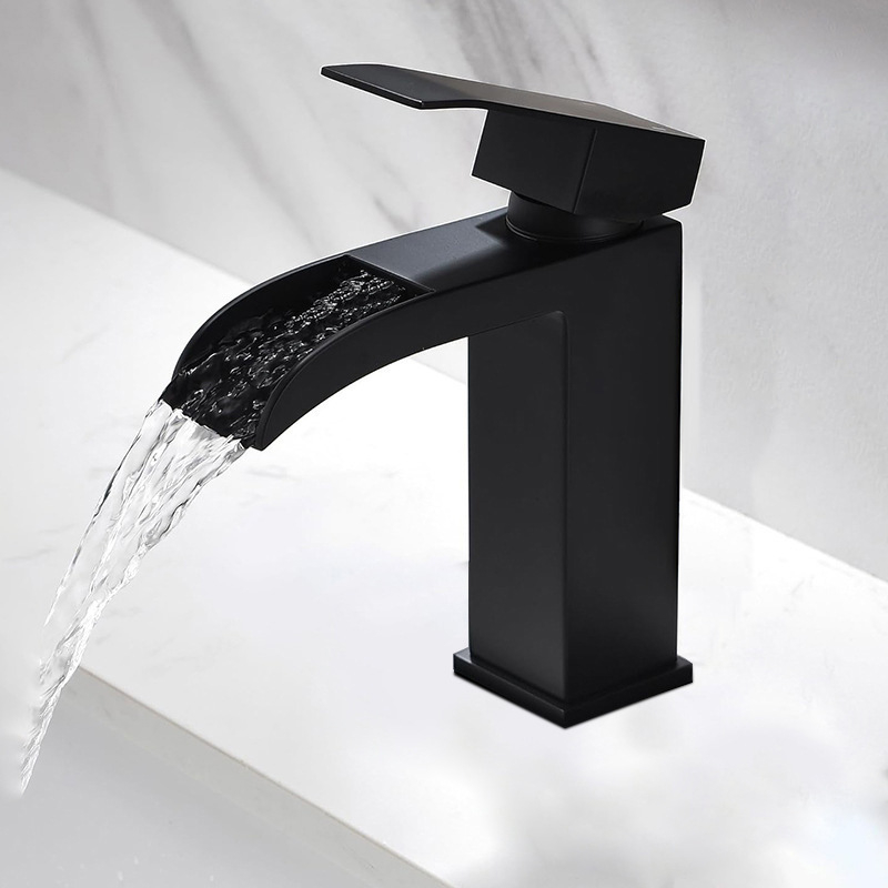 Kaskadni umivaonski faucet, nehrđajući čelik, keramički patron, jednom rukom, ugradnja ispod umivaona, 0-90°C