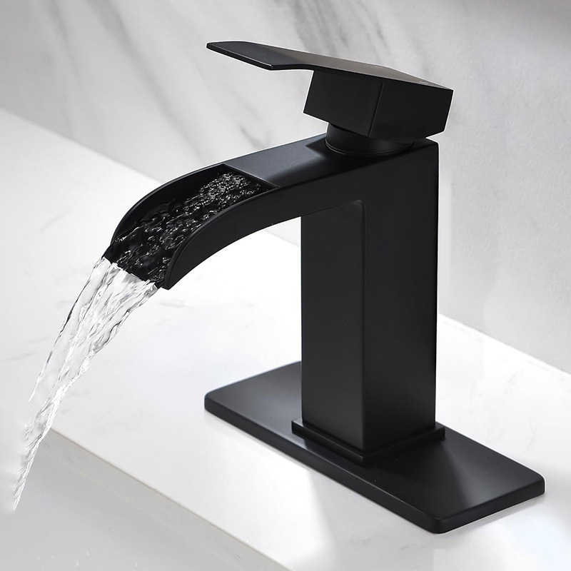 Kaskadni umivaonski faucet, nehrđajući čelik, keramički patron, jednom rukom, ugradnja ispod umivaona, 0-90°C