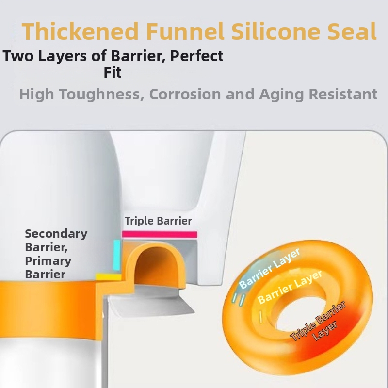 Egyrészes WC-flan tömítőgyűrű, szilikonból, hosszított és vastagodott, univerzális, szagellenálló és szivárgásmentes