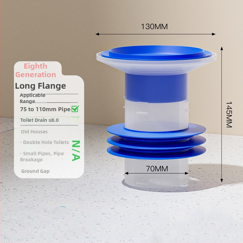 Egyrészes WC-flan tömítőgyűrű, szilikonból, hosszított és vastagodott, univerzális, szagellenálló és szivárgásmentes