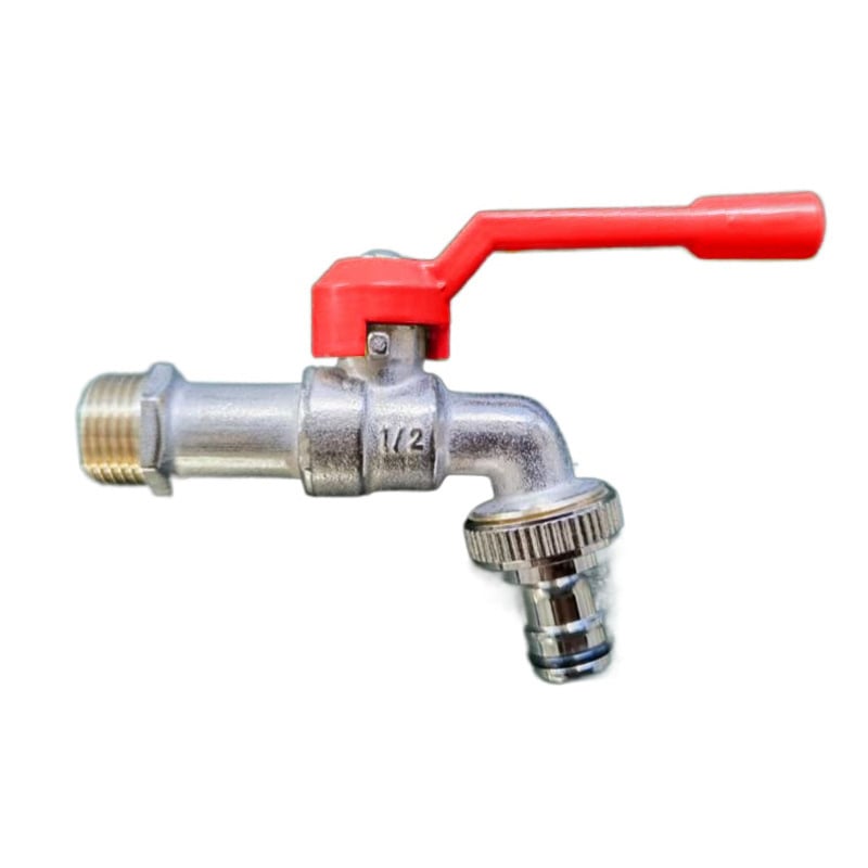 Robinet pentru mașina de spălat, dublă ieșire, filet, alamă, cu miez din cupru (-20°C până la 80°C)