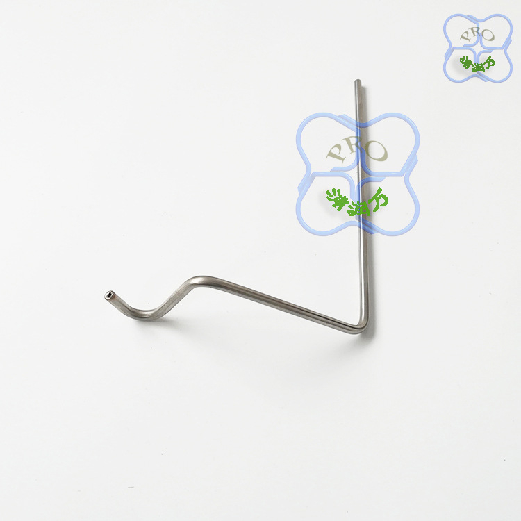 Rozsdamentes acél orvosi cső könyökidom, modell PRO-P-03, átmérő 0,6, falvastagság 0,2 mm