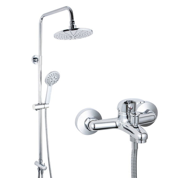 Cjelomeden tuš set za zidni montažu, kromirani završni sloj, moderan stil, kišna funkcija, model 8623B