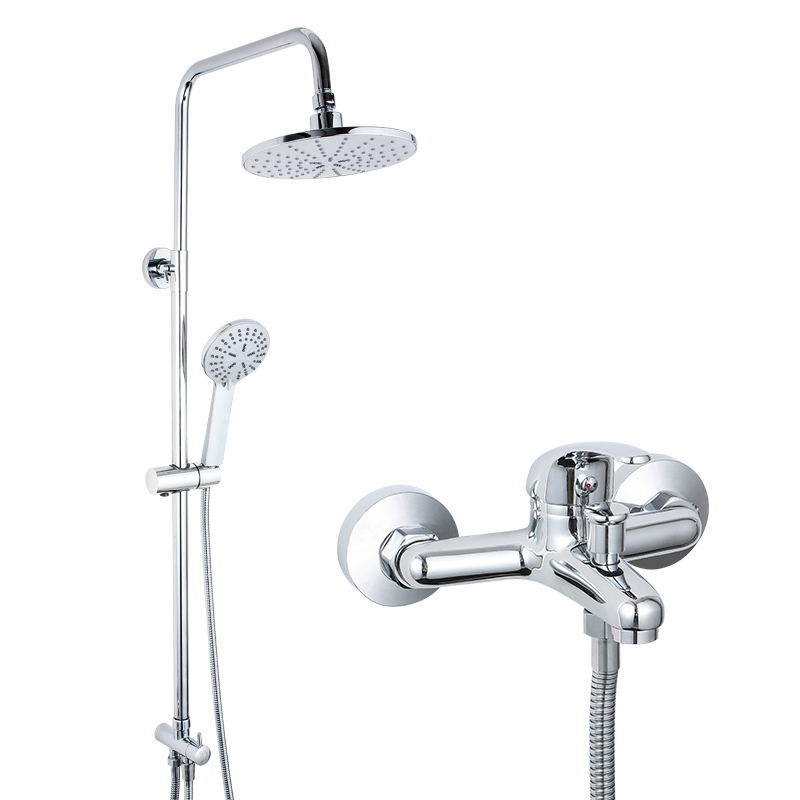 Cjelomeden tuš set za zidni montažu, kromirani završni sloj, moderan stil, kišna funkcija, model 8623B