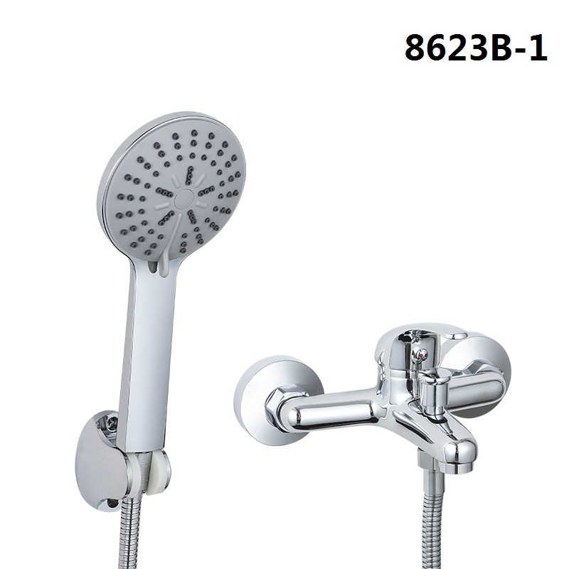 Cjelomeden tuš set za zidni montažu, kromirani završni sloj, moderan stil, kišna funkcija, model 8623B