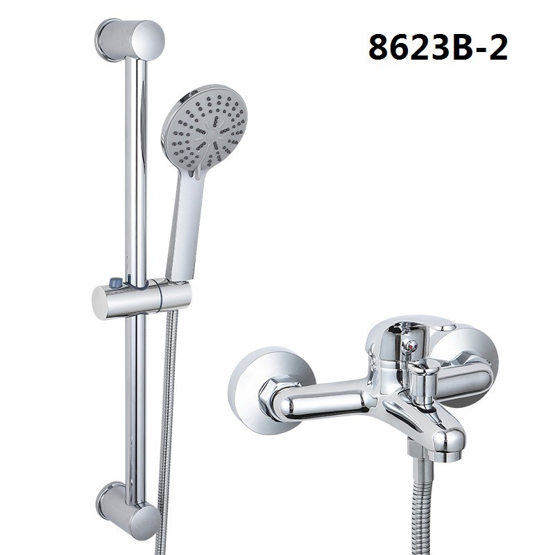 Cjelomeden tuš set za zidni montažu, kromirani završni sloj, moderan stil, kišna funkcija, model 8623B