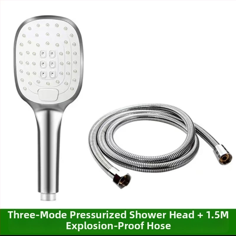 Σετ ντους – χειρολαβή με μεγάλο πάνελ, τρεις ταχύτητες, ABS, τετράγωνη κεφαλή (0–90°C, 0,8 MPa)