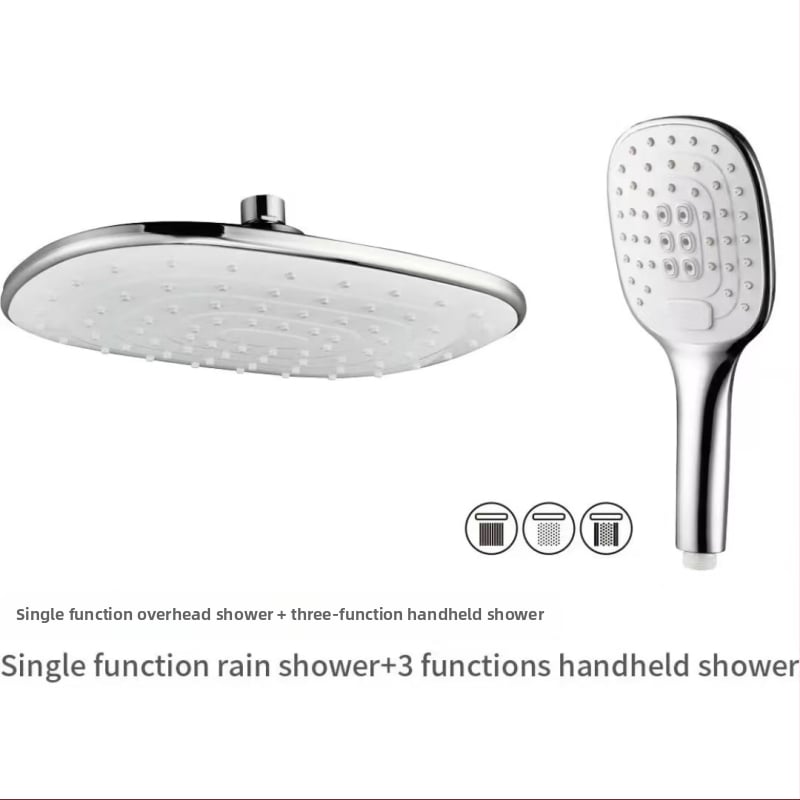 Σετ ντους – χειρολαβή με μεγάλο πάνελ, τρεις ταχύτητες, ABS, τετράγωνη κεφαλή (0–90°C, 0,8 MPa)