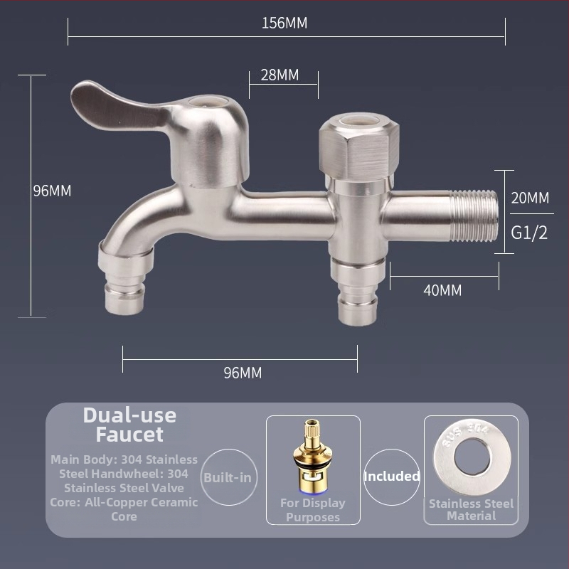 Vonkajší meďný kohút s 1 vstupom a 2 výstupmi, dvojitá regulácia, jednoblokový dizajn, prispôsobiteľný