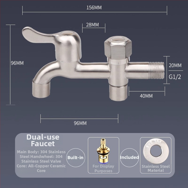 Vonkajší meďný kohút s 1 vstupom a 2 výstupmi, dvojitá regulácia, jednoblokový dizajn, prispôsobiteľný