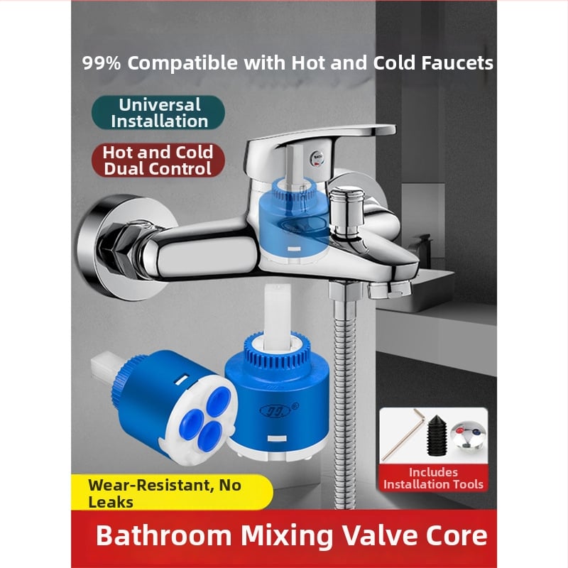 Univerzális keverőmag meleg és hideg vízhez, zuhany- és fürdőcsaphoz, rozsdamentes acél, típus 1, egyszerű szerkezet