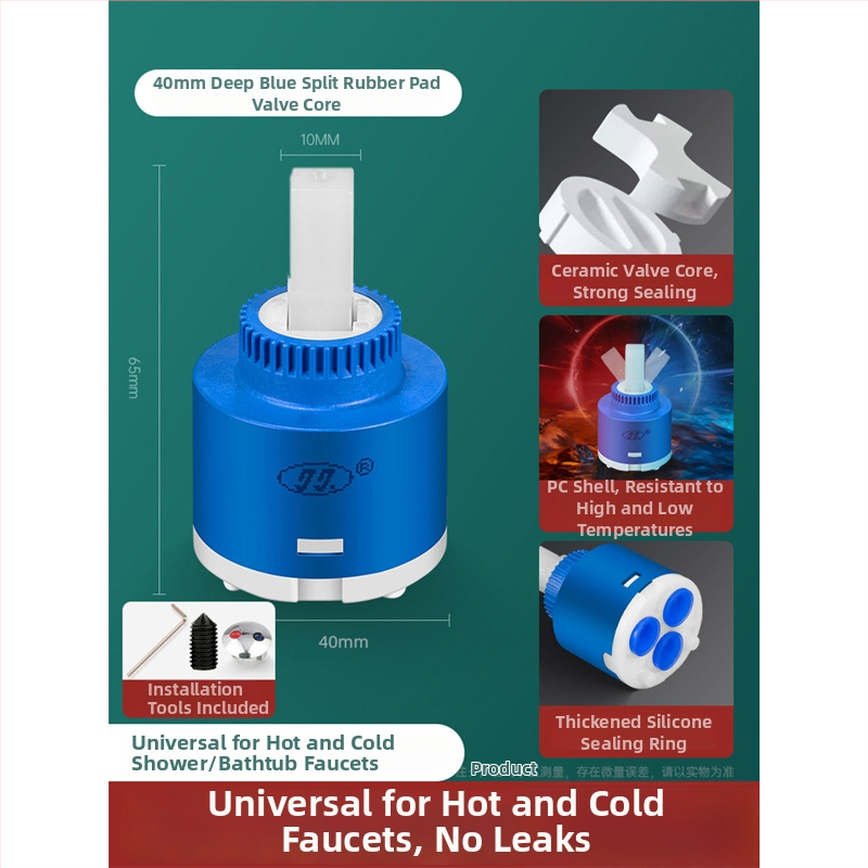 Univerzális keverőmag meleg és hideg vízhez, zuhany- és fürdőcsaphoz, rozsdamentes acél, típus 1, egyszerű szerkezet