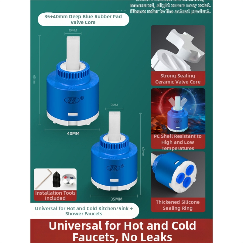 Univerzális keverőmag meleg és hideg vízhez, zuhany- és fürdőcsaphoz, rozsdamentes acél, típus 1, egyszerű szerkezet