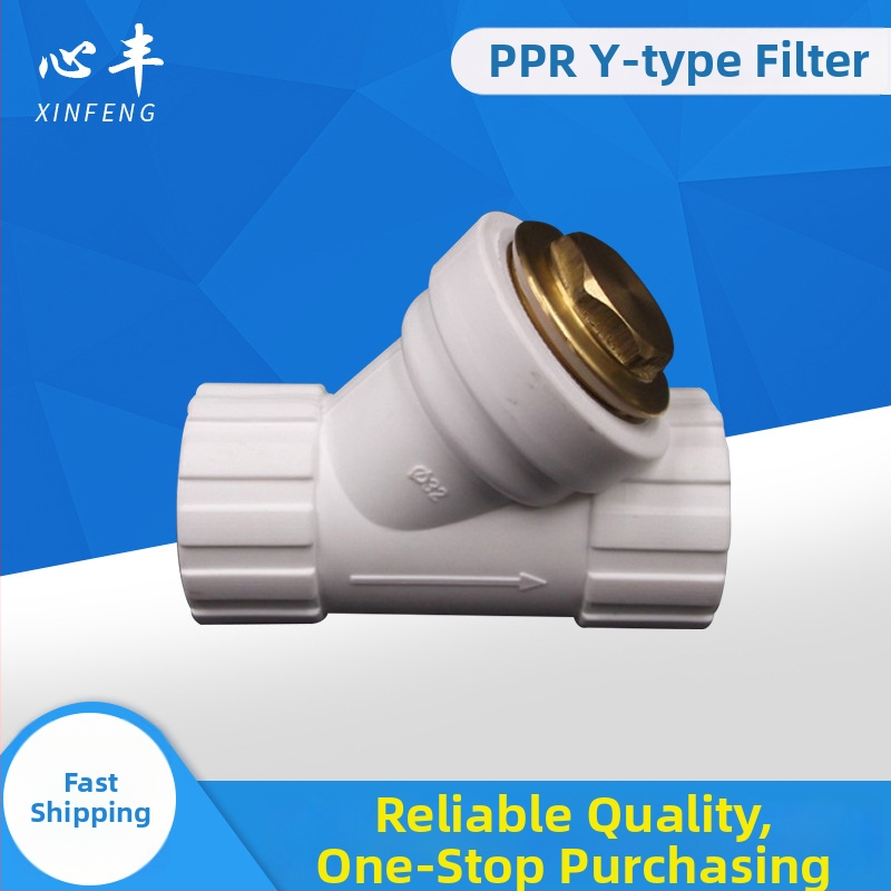 PPR Y-tip filter, novi materijal, fuzijski filter, 20-63 ppr, trostruki spoj s unutarnjim i vanjskim navojem