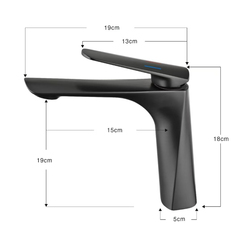 Robinet de lavoar cu apă caldă și rece, montaj într-o singură gaură, corp din aliaj de zinc, cartuș ceramic, model 17001