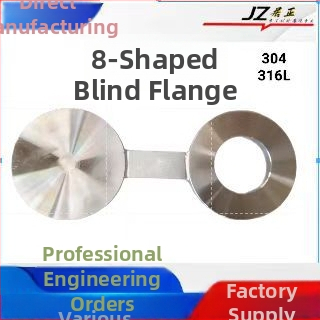 Nyolcas alakú tömítőlemez rozsdamentes acélból, 304, axiális típus, csatlakozás hegesztéssel, PTFE bevonatú tömítőgyűrű