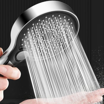 Κεφαλή ντους, ABS, τοίχο-εγκατάσταση, στρογγυλό σχήμα, ηλεκτροπλατιωμένο φινίρισμα, 3 λειτουργίες: ψεκασμός, μασάζ, βροχή