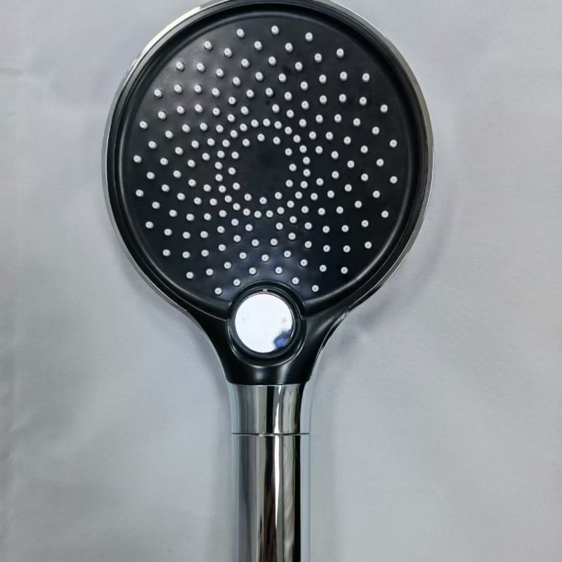 Κεφαλή ντους, ABS, τοίχο-εγκατάσταση, στρογγυλό σχήμα, ηλεκτροπλατιωμένο φινίρισμα, 3 λειτουργίες: ψεκασμός, μασάζ, βροχή