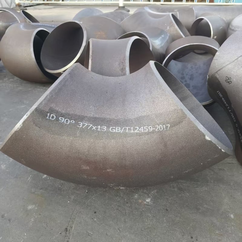 Bezšvové zvárané koleno 90°, uhlíková oceľ, GB/T12459-2017, zváranie, prémiová trieda