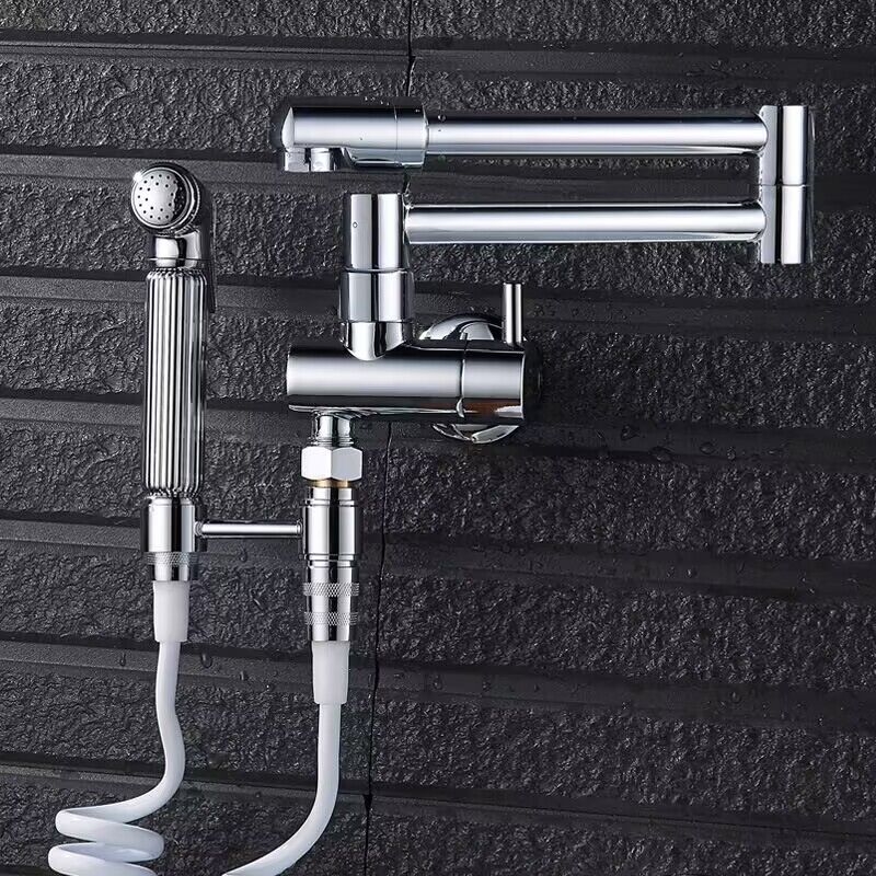 Kran za mop s produženim rotirajućim izljevom — model 5; ugradnja u zid; način otvaranja: spirala; tip špul: Shaft Roller