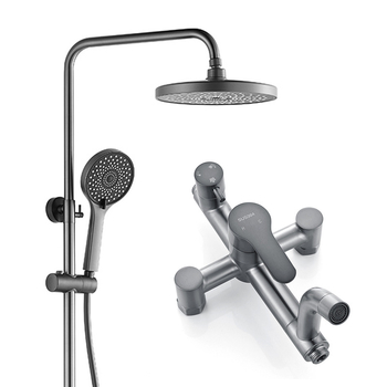 Комплект душ от 304 неръждаема стомана, кръгла душ глава, резбово монтиране, работна температура 0–90°C, номинално налягане 0.8–1.2 MPa, марка vemuse