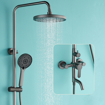 Комплект душ от 304 неръждаема стомана, кръгла душ глава, резбово монтиране, работна температура 0–90°C, номинално налягане 0.8–1.2 MPa, марка vemuse