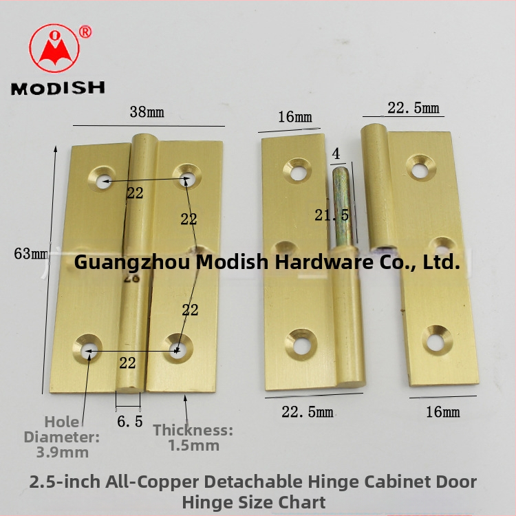 Otpornu mesinganu šarku za vrata ormarića s završnim zlatnim premazom