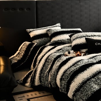 Tej velúr téli vastagított ágyneműkészlet — négy darabos, puha és meleg, bőrbarát, minimalist luxus stílus